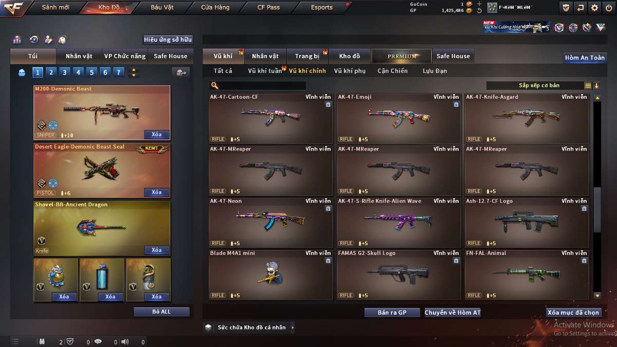 shop acc cf uy tin gia re